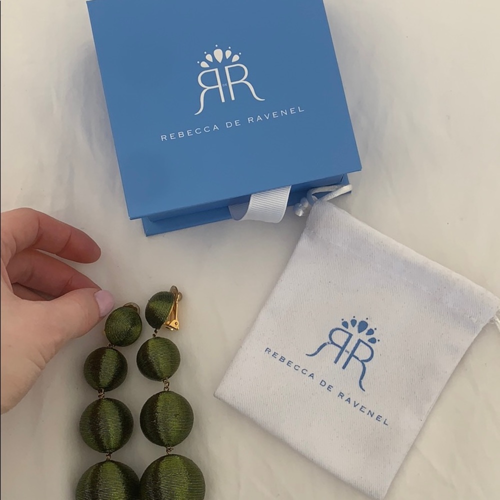 Rebecca de ravenel silk green bon bon earrings